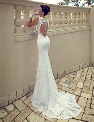 Beaded Back Wedding Dress