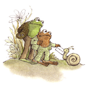 Frog and Toad hand off some mail for snail to deliver
