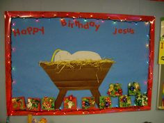 Christmas Bulletin Board - needs a little more . . . star/animals ...