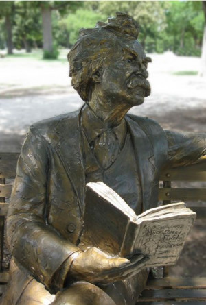 Statue Of Mark Twain From Hannibal, Missouri Reading A Book