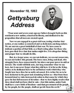 Details about Abraham Lincoln Gettysburg Address Famous Speech Quote 8 ...