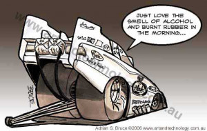 Funny Car Dragster - Uncovered hot rod cartoon