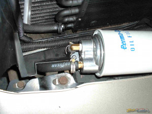 ... Filter bolted down and Lines run down - Lines going down under