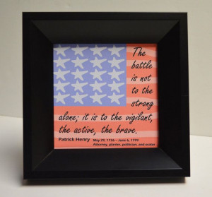 BATTLE Patrick Henry Quote Strong Vigilant by OnTheBlvdVintage, $9.00