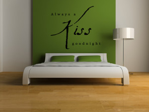 ... Kiss Goodnight Wall Stickers Love Quotes Wall Art Decal Transfers