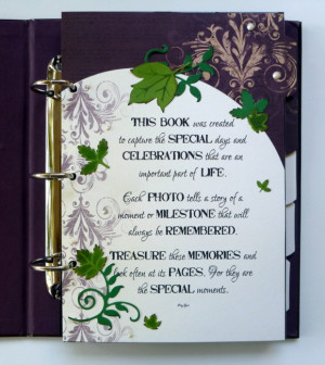 also added die-cut leaves to the tabbed dividers. I used Green With ...