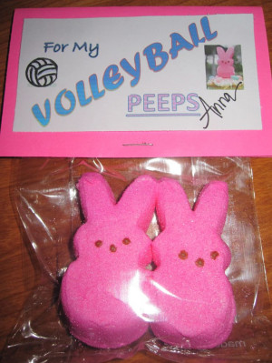 Easter gifts for volleyball team friends. hhaha i am going to do this ...