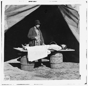 Surgeon Embalming Deceased Civil War soldier