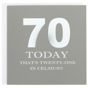Foil embossed 70th birthday card