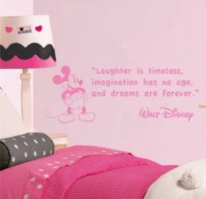 LAUGHTER IS TIMELESS Walt Disney Quote Decal WALL STICKER Art Mickey ...