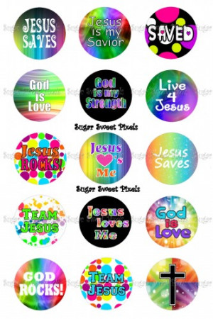 Christian Sayings Phrases 1 inch circle Digital Bottlecap Images