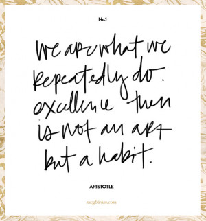 we are what we repeatedly do... aristotle