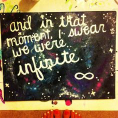 Perks of being a wallflower galaxy quote painting More