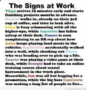 The signs at work / Horoscope Cafe