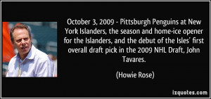 October 3, 2009 - Pittsburgh Penguins at New York Islanders, the ...
