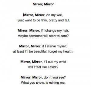 mirror mirror on my wall i just want to be thin pretty and tall