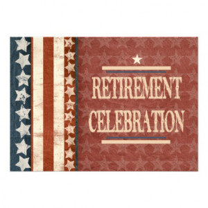 Patriotic Military Veteran Retirement Celebration Custom Announcement