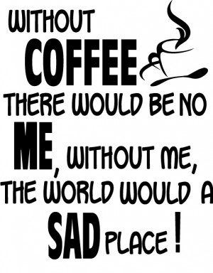 Without Coffee Kitchen Funny vinyl wall decal quote sticker decor ...
