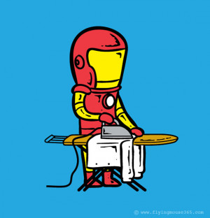 Who has ever thought that Iron Man would be ironing the clothes in his ...