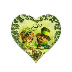 funny_st_patricks_day_cats_shamrock_heart_sticker ...