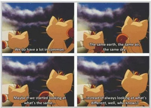 ... That All Pokemon Share One World In Pokemon The First Movie Meme Quote