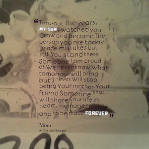 Proud Of My Son Quotes Quotes picture: thruout the