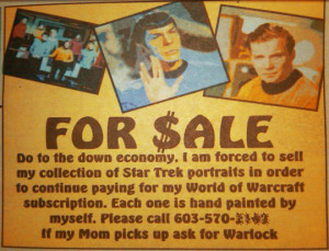 Funny photos funny nerd For Sale sign Star Trek
