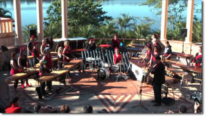 Marimba playing, one of our favourite pastimes. Pictured is Kkarimba,