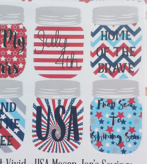 USA Quote Mason Jar stickers with USA Sayings