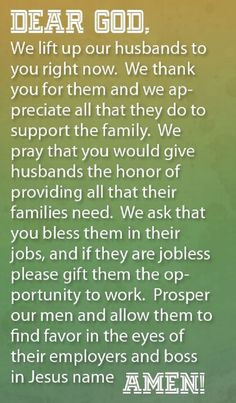 Prayer For Husbands - this is awesome even if you are not married ...