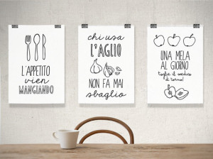 italian kitchen poster kitchen art print italian by ShufflePrints