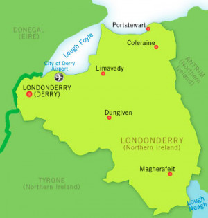 County Derry Ireland Map