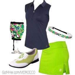 Navy and Neon Green ladies #golf outfit | #golf4her