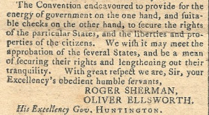 Roger Sherman and Oliver Ellsworth Explain and Transmit Constitution ...