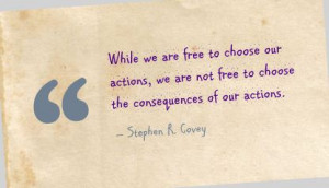 ... Out Actions,We are Not Free to Choose the Consequences of our Actions