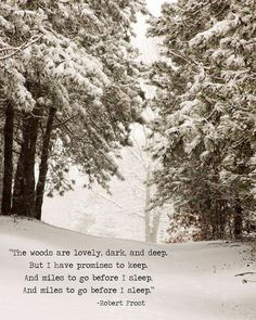 Quote Robert Frost Print Miles to Go Before I Sleep Literary Snow Poem ...