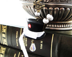 Mad Hatter TOP HAT from Alice in Wo nderland - long necklace - polymer ...