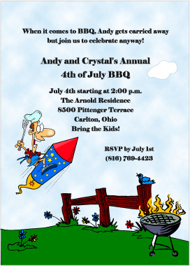 Funny 4th of July BBQ Invitations