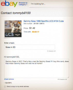 Sammy Sosa in 3D!? That’s like a real life Sammy Sosa! If I buy this