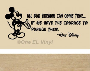 Walt Disney Mickey Mouse Vinyl Wall Quote - 