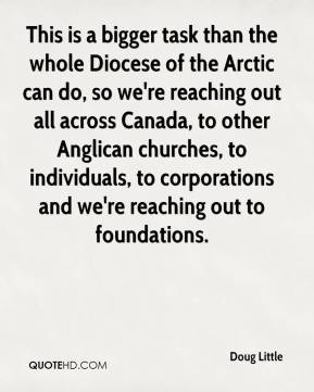 This is a bigger task than the whole Diocese of the Arctic can do, so ...