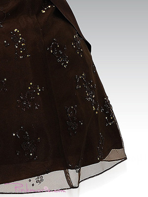 Home Chocolate Brown Organza A line Satin Flower Girl Dress