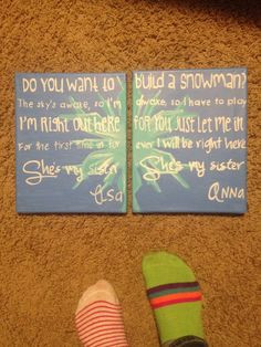 frozen quotes i painted for me and my little sister more frozen quotes ...