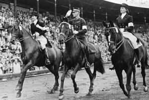, 16 June 1956: the medallists of the equestrian individual dressage ...