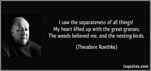 saw the separateness of all things! My heart lifted up with the ...