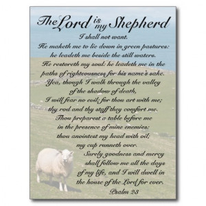 Psalm 23 Bible Verse, Irish Sheep Field Postcard