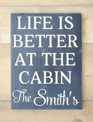 Cabin Sign Personalized Family Name Wooden Signs River Mountain Lake ...