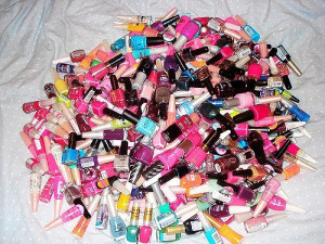 blue, colorful, green, mother of god, nail polish, orange, pink ...