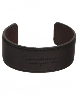 Bendable Leather Cuff Bracelet Small Things Quote Chocolate (