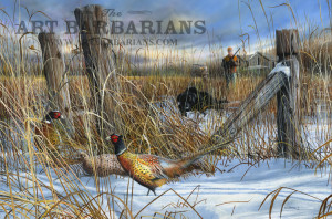 Corner Post Ringnecks - Pheasants By Kevin Daniel